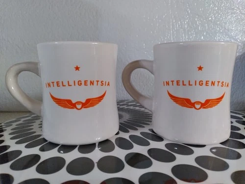 2 Intelligentsia Coffee Diner Mugs Red Wings Restaurant Ware Westford Cups