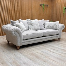 Furniture Village ‘Blenheim’ 4 Seater Sofa Darwin Silver Of Fabric Scatter Back