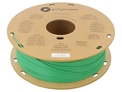 PA02006 Filament: PLA 1,75mm grün 190-230°C 1kg Temp.Tisch: 45°C POLYMAKER