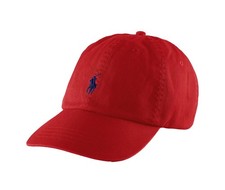 Polo Ralph Lauren Cotton Chino Adjustable Cap Hat Red - One Size