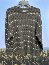Vintage Grandpa Knit Sweater XL Multicolor Crewneck Argyle 90s