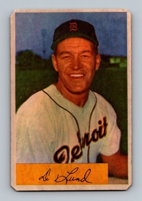 1954 Bowman #87 Don Lund LOW GRADE (stain) Vintage Baseball Card