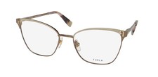 NEW FURLA VFU544 EYEGLASSES 54-17-135 0I62 CAT EYE BROWN FULL-RIM WOMENS METAL
