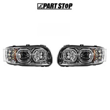 Pair RH and LH Chrome Full LED Projector Headlight F01159-L F01159-R Peterbilt