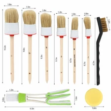 12pcs Car Detailing Brush Kit Boar Hair Vehicle Auto Wheel Clean Brush Set