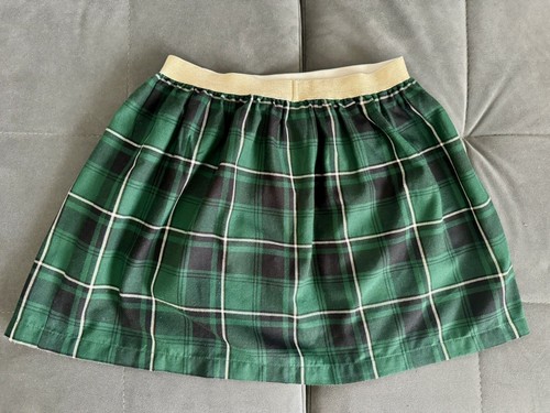 Carter's Girl gold sparkle Green Black plaid printed festive flared skirt Size 8 - Picture 4 of 5