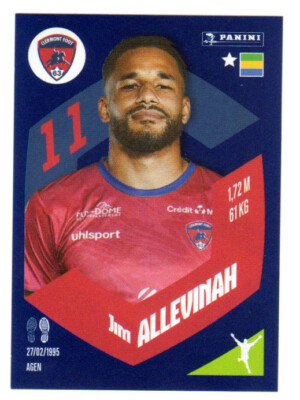 Sticker PANINI FOOT 2024 Ligue 1 #60 Jim ALLEVINAH Clermont Foot