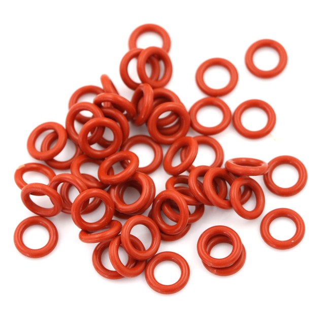 50 Pcs Red Silicone O Ring Seal Washers 10mm X 6mm X 2mm AD for sale