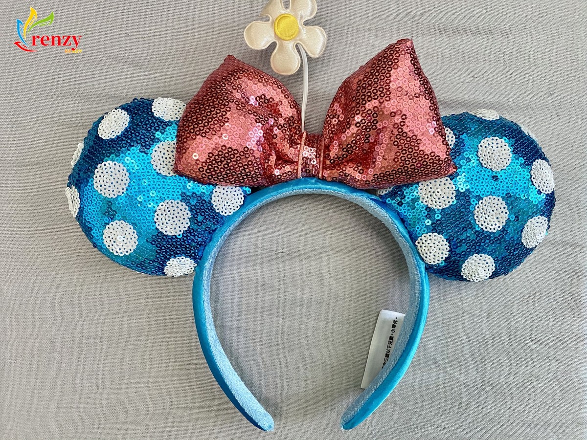 Disney Parks Teal Polka Dot CutieMinnie Ears Sequin Headband  display picture 2