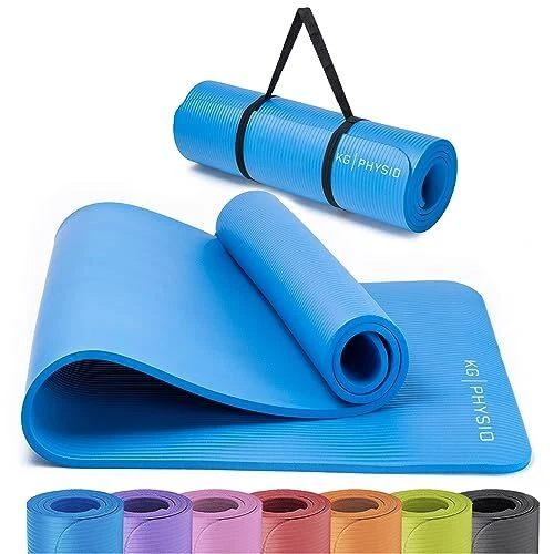 Yoga Mat by KG Physio | 8mm Thick Yoga Mats for Women and Men | Foam Exercise - Picture 1 of 5