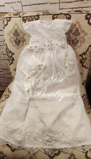 Free Shipping  Beautiful White Christening Gown, Baptism Dress Hermoso Vestido