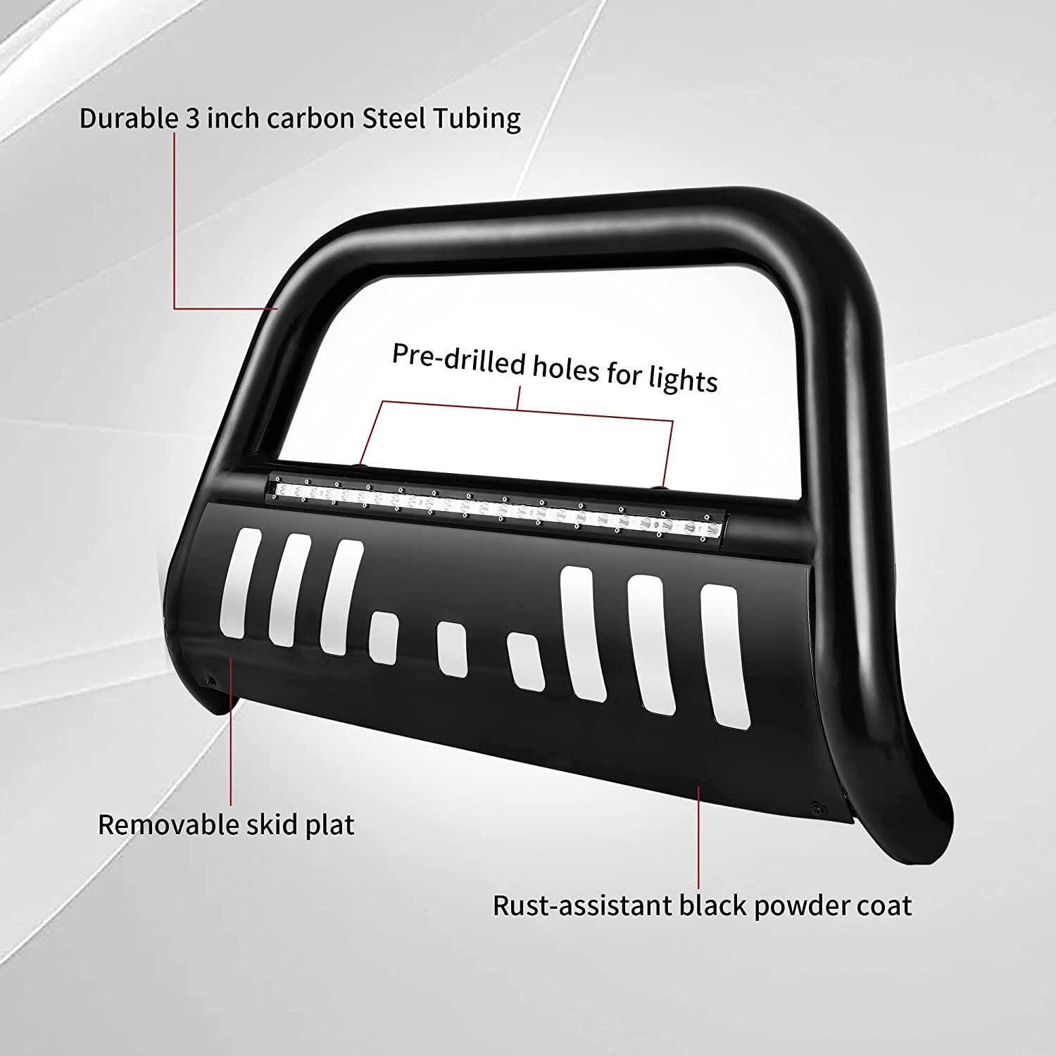 FOR 14-16 TOYOTA HIGHLANDER XU50 SUV BLACK 3" BULL BAR PUSH BUMPER