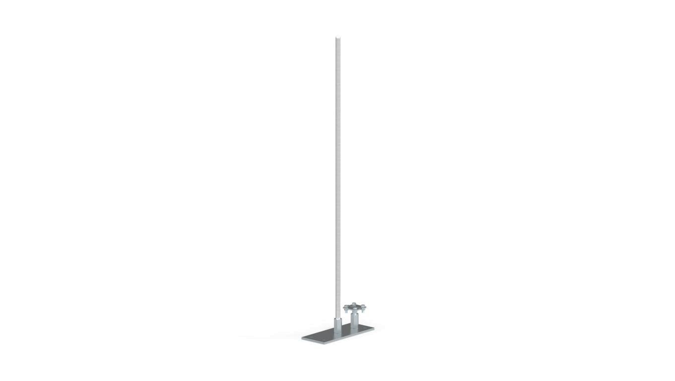 Aluminum lightning protection mast with metal base 2.0 m 43.2/M AL /94382 /T2UK