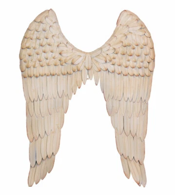 Ali d'angelo decorazione da parete appendiabiti scultura da parete antico bianco ali 80 cm shabby chic