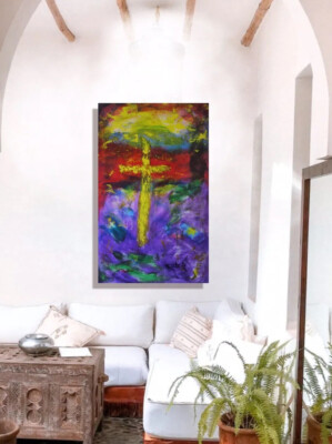 painting on canvas  39  X 62  Acrylic, Abstract, POP Art, giant