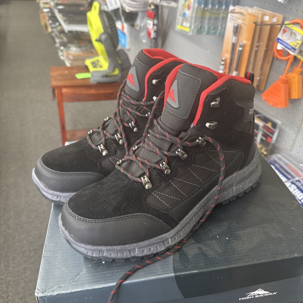 High Sierra Black and Red Men\'s Trail Boot SIERRA SHOCK SHIELD STEEL TOE 10046929 ARIAT main image 4