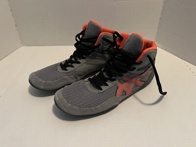 ASICS Men's MATFLEX 6 Gray And Orange Wrestling Shoes Mens 1081A021 Size 12.5