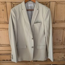 Mens Calvin Klein Biege Cotton Spandex Blazer Size Large