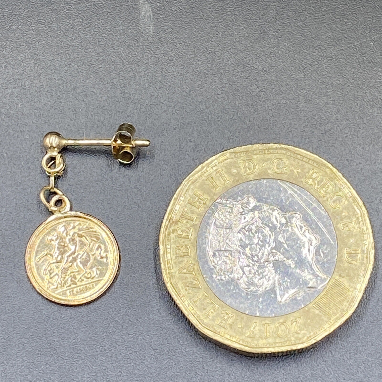 9ct Gold Miniature Sovereign Earrings eBay