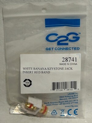 White Banana Keystone Jack Insert Red Band C2G 28741 - NEW - FAST SHIPPING