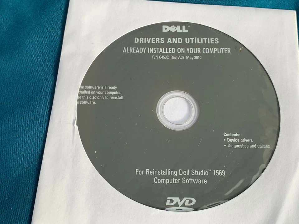 BRAND NEW DELL Drivers & Utilities Reinstall CD Studio 1569 C453C w/Manuals - Image 2 of 2