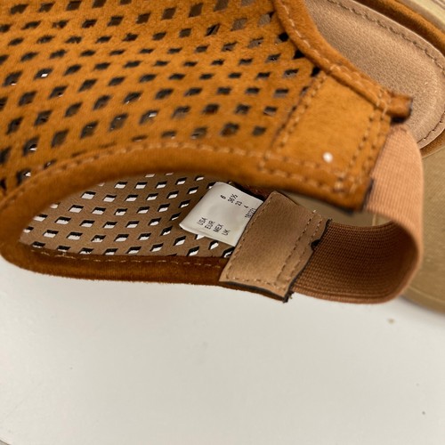 American Eagle Block Heels Shoes Faux Suede Brown Sandals Women's Size 6 - Picture 8 of 9
