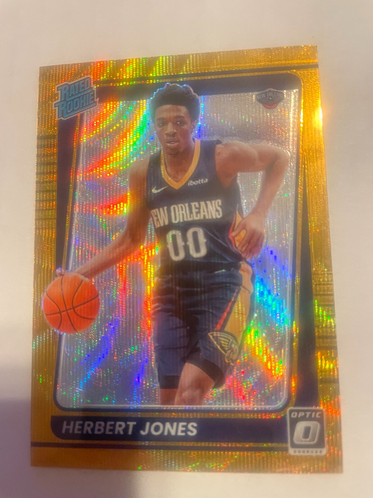 2021-22 Donruss Optic Herbert Jones RC Gold Wave #157 New Orleans Pelicans SP