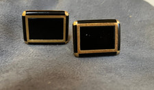 Amazing high quality onyx inlay 14Kgold plate cuff links. Really smart 9.48gm