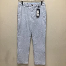 Vineyard Vines Boys Seersucker Breaker Pant Blue Stripe Pockets Tapered 16 New