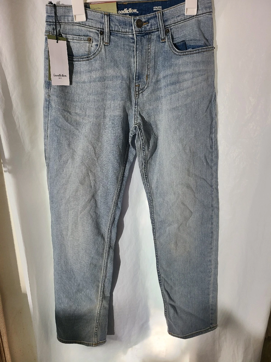 Men's Athletic Fit Jeans - Goodfellow & Co Light Wash 30x30, Light