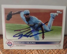 Taylor Hearn Autographed 2022 Topps Signed Baseball Card #634 Rangers