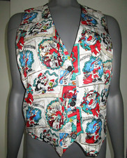 Looney Tunes Christmas Vest S M L Button Tweety Daffy Taz 1994