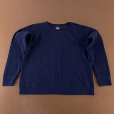 Hanes Men's Size Medium Navy Blue Soft Sweats Crew Neck Pullover Sweatshirt