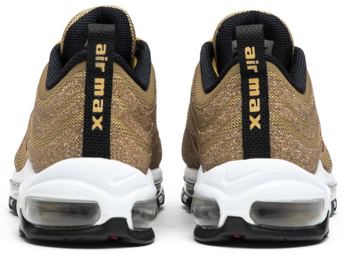 Wmns Air Max 97 LX Swarovski Metallic Gold Black Red UK 5 US 7.5