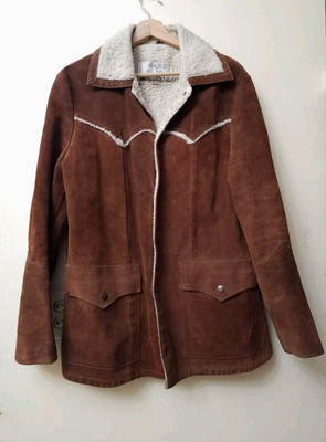 Joo- Kay Vintage Sherpa Genuine Leather Suede Jacket NaturaLeather 