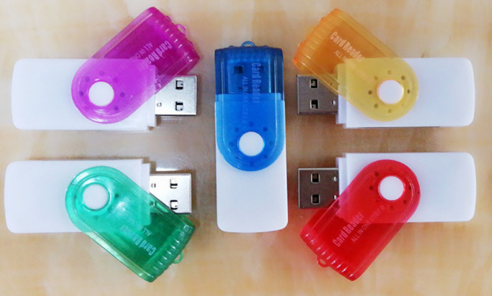 10pcs Multifunctional 4 in 1 card reader high speed SD/MS/TF/M2 card reader