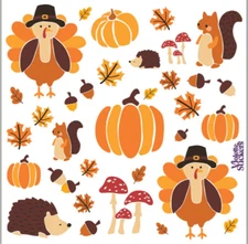 Violette Stickers Thanksgiving Turkeys  Pumpkins Crafts Planner Supply Scrapbook