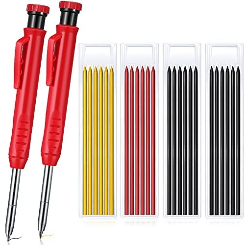 Carpenter Pencils Set with 24 Refills, 2.8 Mm Mechanical Carpenter Pencils-image