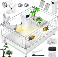 Small Turtle Tank Kit Tank Light Filter , Acrylic Turtle Tank Starter Kit with B