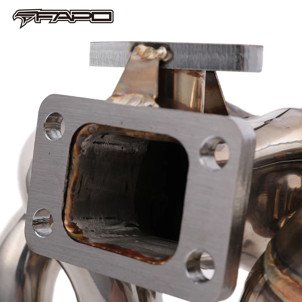 FAPO Turbo Manifold for Honda Civic del Sol CRX D15 D16 SOHC T3 38mm WG Ram Horn - Image 3 of 4