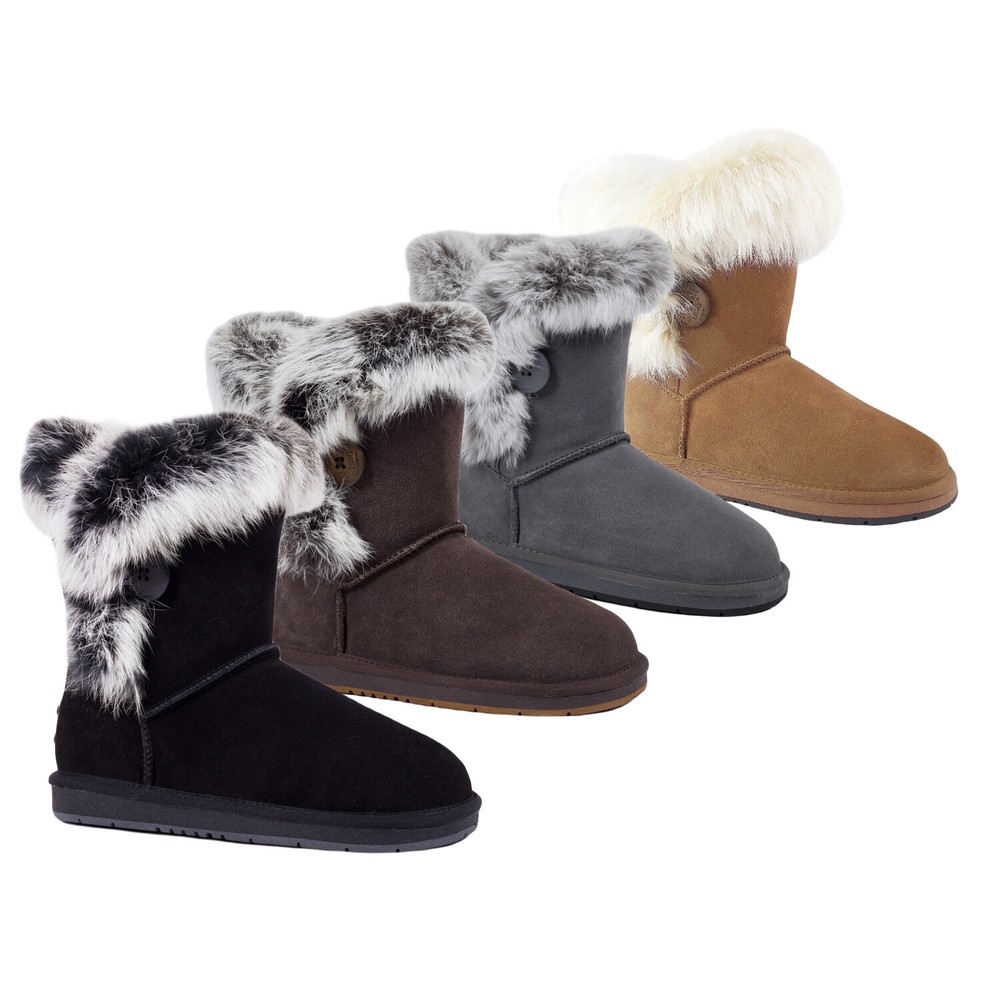 UGG Short Classic Button Boots Womens Australian Premium Sheepskin Wool Non-slip