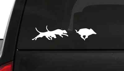 15cm Auto-Aufkleber Sticker Dogs Hunde Alle Farben Jagen Wild-Schwein D258