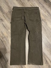 VTG Y2K Dickies Canvas Carpenter Work Pants 38x30 Green Workwear Baggy Skater