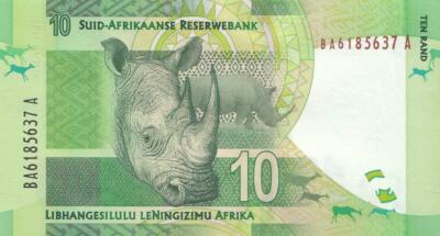 2012 South Africa 10 Rand Uncirculated (Nelson Mandela) note
