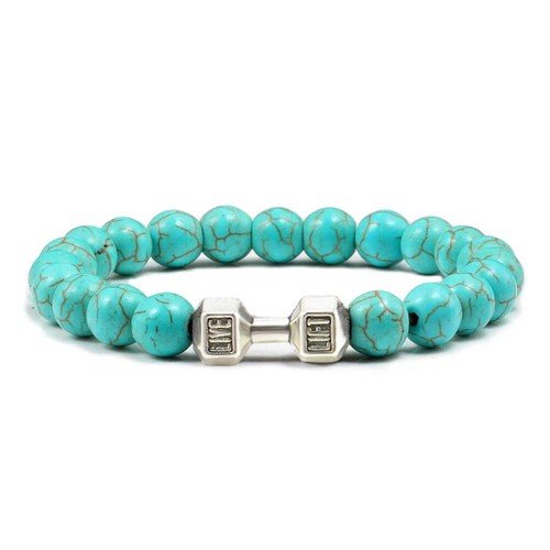 Gym Dumbbells Beads Bracelet Natural Stone Barbell Energy Weights Bracelets for - Picture 106 of 123