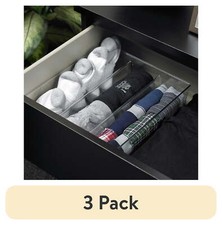  3 pack  3 Compartment Organizer for Drawer Multi-Use, Clear 1 Count,