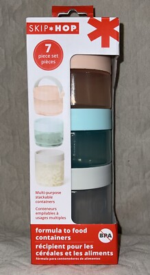 Skip Hop Baby Formula to Food Storage Containers 7 Piece Set Grab & Go - New