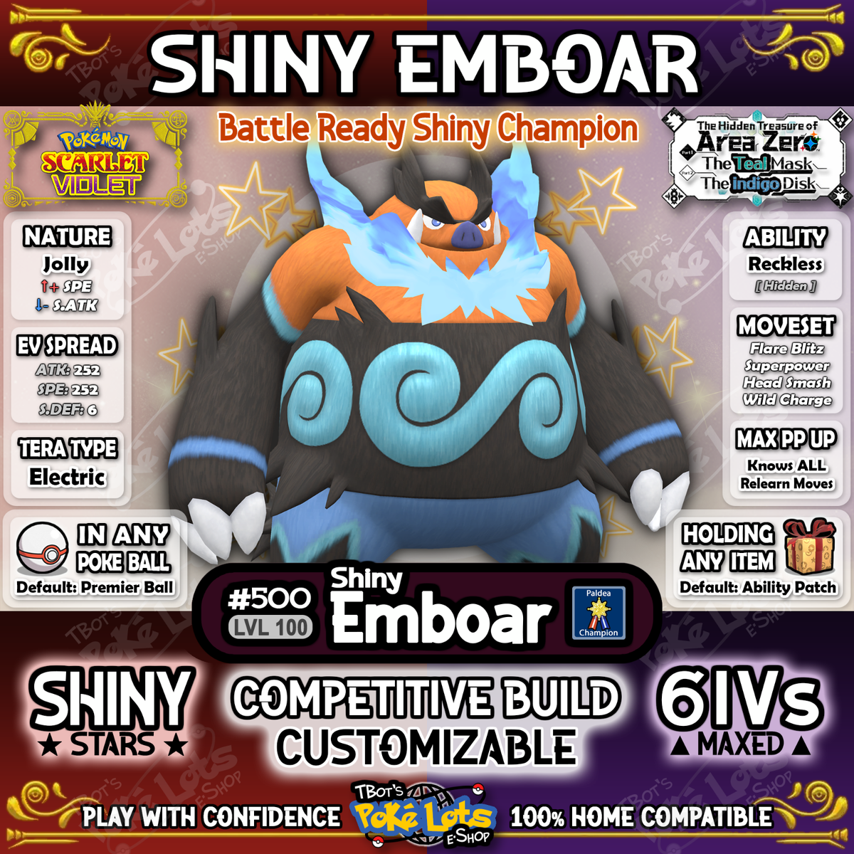 shiny emboar pokemon card - 098/086 98 - SV White Flare Holofoil you may attach a Fire Energy card from your hand to 1 of your Pokmon Emboar 2011 Japanese Black &