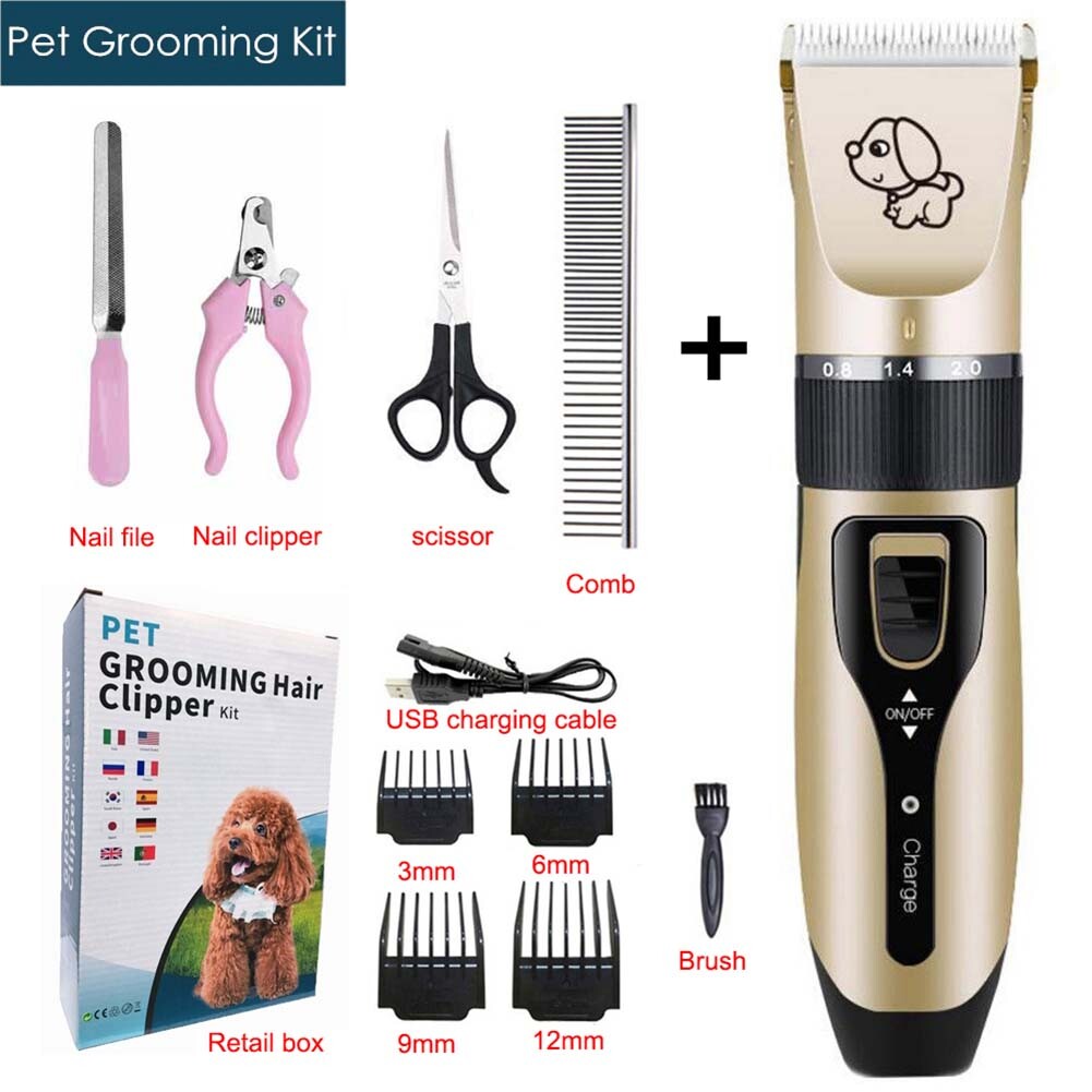 Professional Pet Dog Grooming Clipper Thick Fur Hair Trimmer Electric Shaver Set