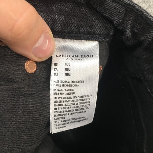 American Eagle Hot Pant Shorts Womens 00 (Actual 22X3) Black High Rise Zip Fly - Picture 13 of 16